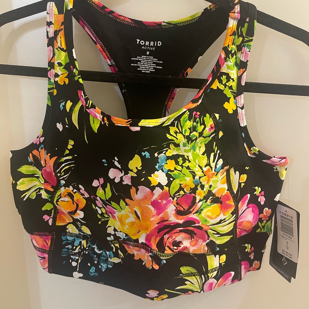 Torrid Active Multicolor Floral Sports Bra